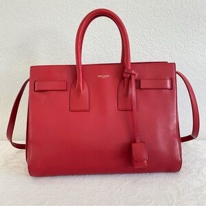 Saint Laurent Red Satchel Bag